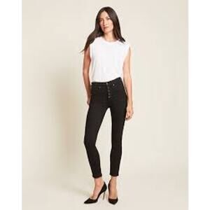 Veronica Beard Debbie High Rise Skinny Jeans Ankle Crop Button Fly Women 26